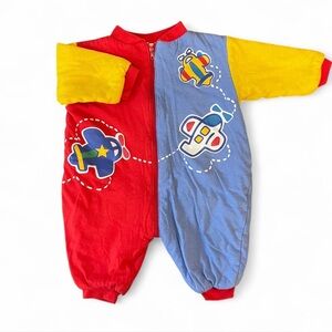 Vintage Baby Onesie with Airplane Design